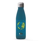 Stainless steel water bottle with climate change artwork