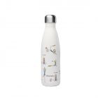 Stainless steel water bottle with yoga artwork