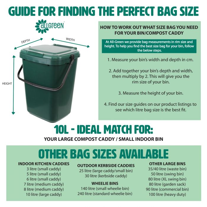 10L Caddy Company Compostable Kerbside Caddy Liners All Green