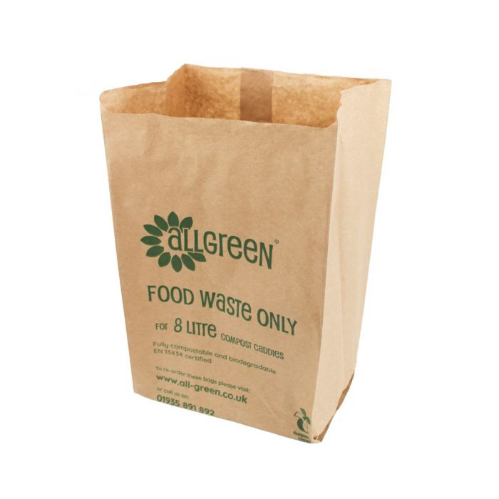 CompostBag - 6 rolls of 50 (300) x 5 Litre Tie-Top Handle Compostable  Biodegradable Kitchen Food Waste Caddy Bin Liner Bags (5L) - EN13432