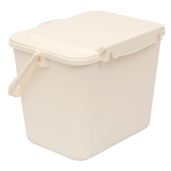Cream Compost Caddy & 150x 6L Biobags Metal Pail Kitchen Compost Bin 
