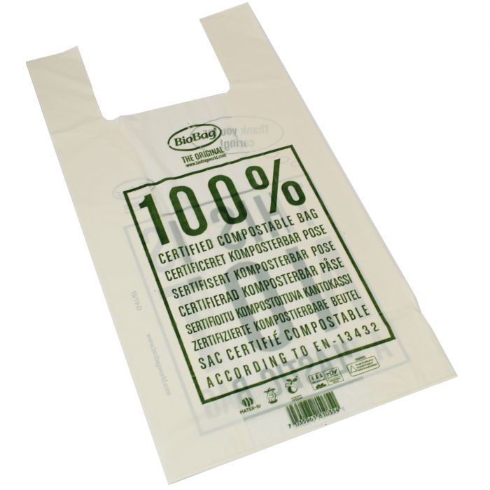 Large Biobag 100 Compostable Carrier Bags for Shops All Green