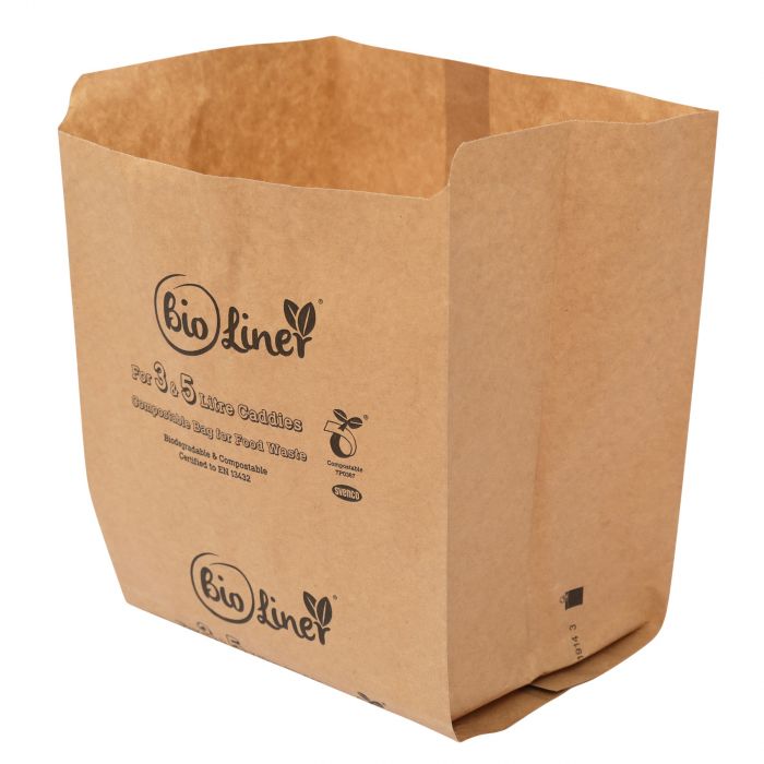EN13432 Liners 6 Litre x 150 Compostable Bags for Kitchen Caddy 