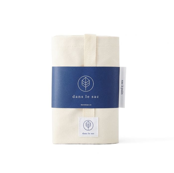 Dans Le Sac Reusable Natural Cotton Bread Bag with Handle All Green
