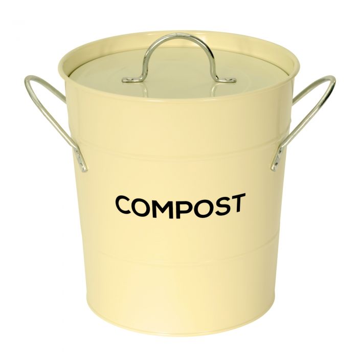 Metal Compost Pail Cream 3.5L