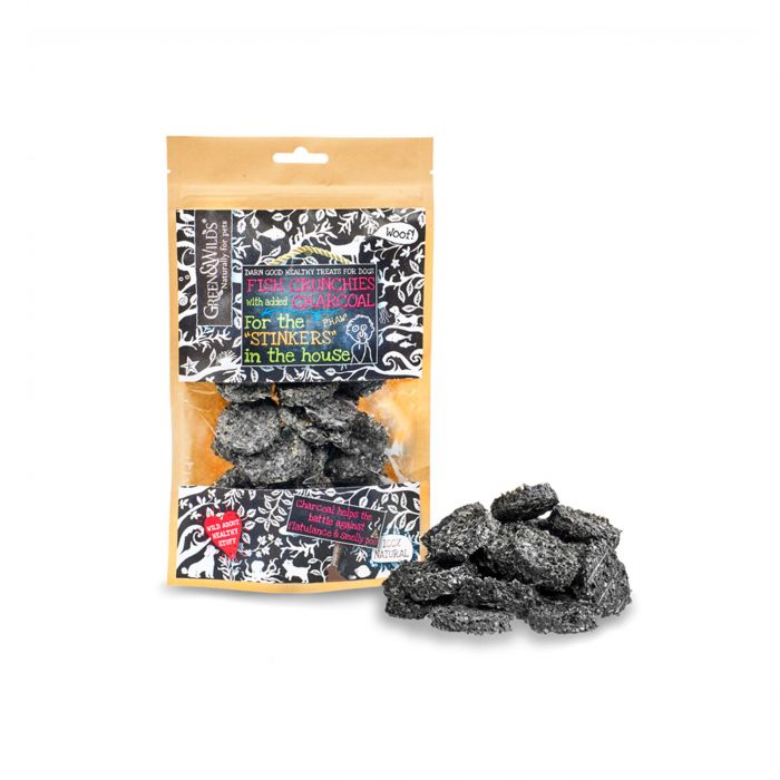 Green Wilds Eco Dog Treats Fish Crunchies with Charcoal