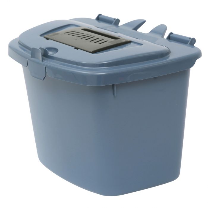 7 Litre Pigeon Blue Kitchen Compost Caddy Food Bin & 50 x 8L Compostable Bags 