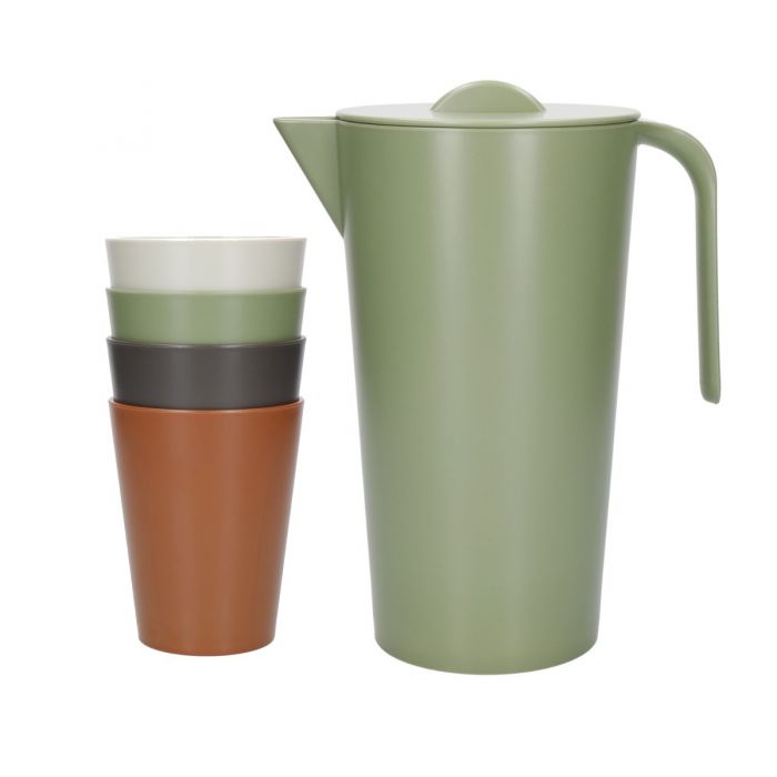Mikasa Eco Friendly Plastic Pitcher and Tumblers Drinkware Set