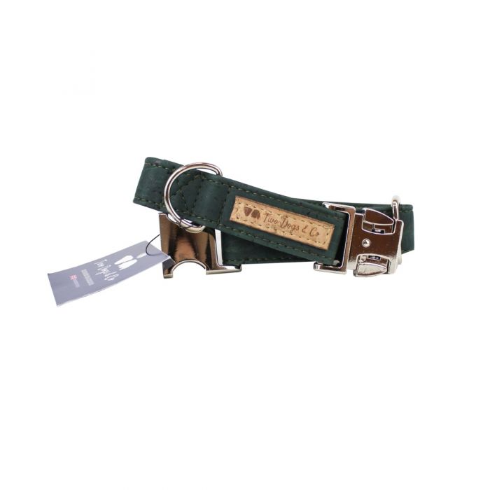 Two Dogs Co Cork Dog s Collar Forest Green Various Sizes
