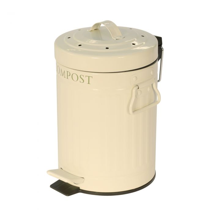 Cream Pedal Bin Compost Caddy Kitchen Compost Bin 