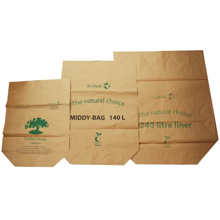 Sample Compostable Paper Bags Pack EcoSack 75L 140L 240L