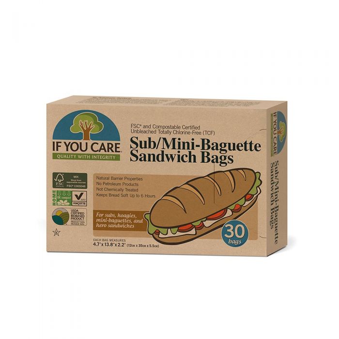 If You Care Compostable Sub Mini Baguette Sandwich Bags All Green