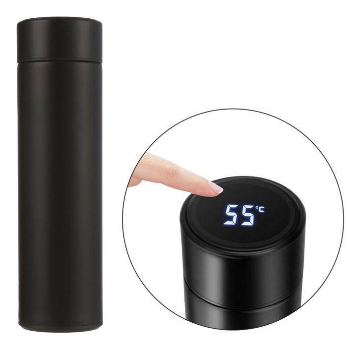 Thermos flask discount with temperature gauge