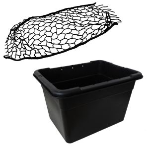 Grab Box Black 55L & Black Stretch String Net Cover