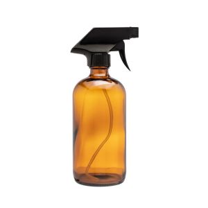 a spray pump amber glass cleaning bottle that can be refilled, with a 500ml capacity