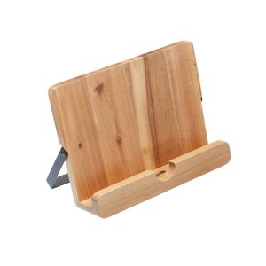Cookbook stand, made from acacia wood and metal, also suitable for holding tablets or ipads