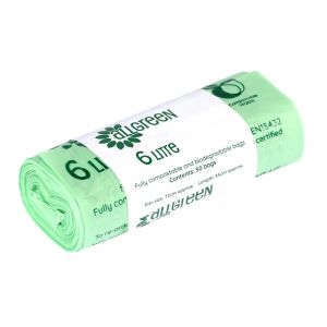 Roll of 50, 6 litre fully compostable bags, used for kitchen compost caddies