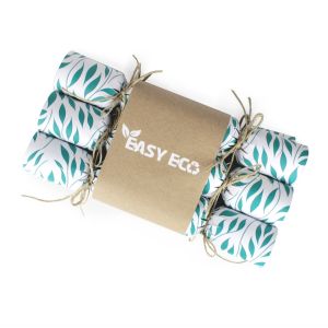 Easy Eco Recycled Paper Green Leaves Christmas Crackers - Set of 6
