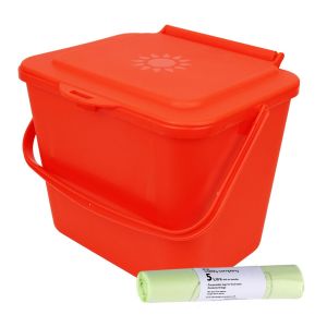Kitchen Caddy - 5L Size - Red &  5L Bags