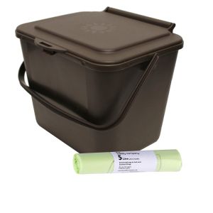 Kitchen Caddy - 5L Size - Brown & 50 x 5L Bags