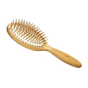 Oval hairbrush made from bamboo 
