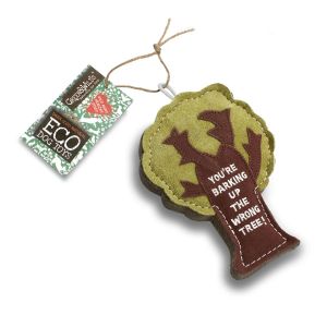 novelty tree shaped eco friendly dog toy made from suede and jute fibre