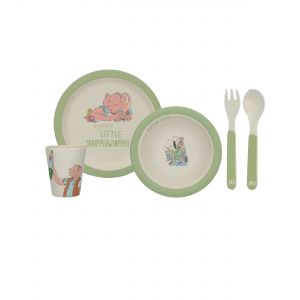 Eco friendly bamboo dinnerware set in green