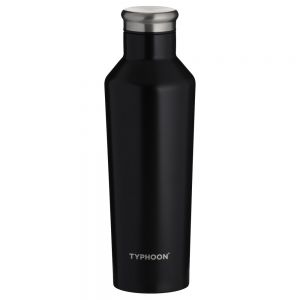 Stainless steel water bottle in strong black