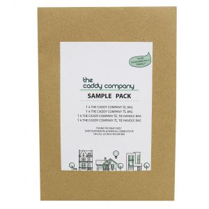 Sample Compostable Bag Pack - Caddy Company - 5L, 5L tie handle, 7L, 7L tie handle