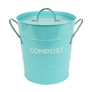 Metal Compost Pail - Light Blue - 3.5L