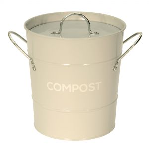 Metal Compost Pail - Light Grey - 3.5L