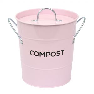 Metal Compost Pail - Pale Pink- 3.5L