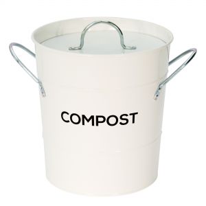 Metal Compost Pail - White - 3.5L