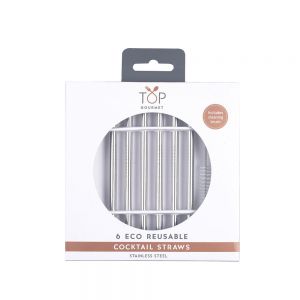 Top Gourmet Eco Cocktail Straws & Brush 