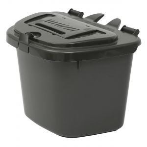 Vented Compost Caddy - Dark Grey 5 Litre Food Bin - Side