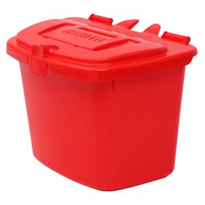 Vented Red Compost Caddy - 7 Litre - Food Bin - side
