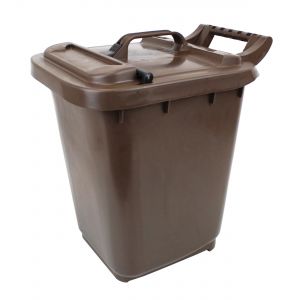 Large Kerbside Compost Caddy with Locking Lid - 23L - Brown
