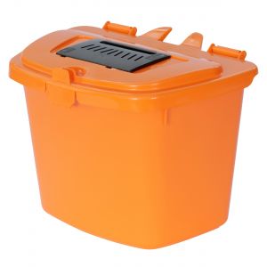 7 Litre Vented Compost Caddy - Orange - Food Bin - side angle