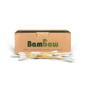 Box of 100% compostable bamboo cotton buds