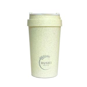 Reusable husk yellow travel mug