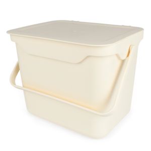 Cream Small 5 Litre Plastic Food Bin/Caddy - Side View
