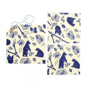 blue & cream beeswax food covers