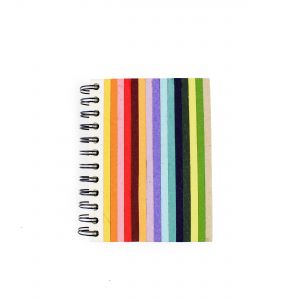 Eco friendly small notebook with rainbow stripes