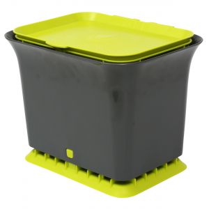 Full Circle Odour-Free Compost Collector / Food Bin 5.7 Litre – Green & Grey - Side Image
