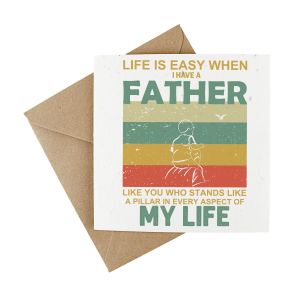 green and yellow fathers day plantable card