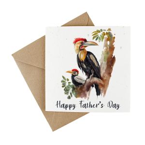 fathers day plantable card with an exotic bird design
