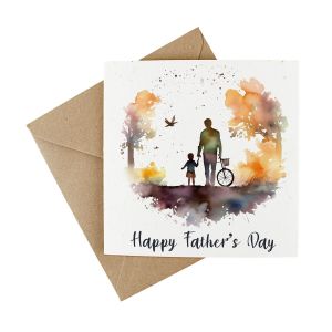 watercolour fathers day plantable card