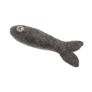 Eco friendly sheep's wool fish shapped cat toy