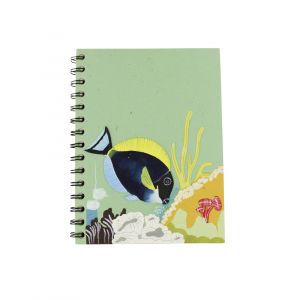 Eco friendly notebook with fish patterns and aquarium prints