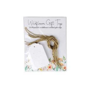 pack of ten rectangular gift tags made from seeded card and twine